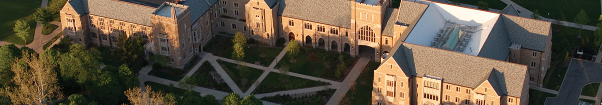 Bird's eye view of Notre Dame's Law School